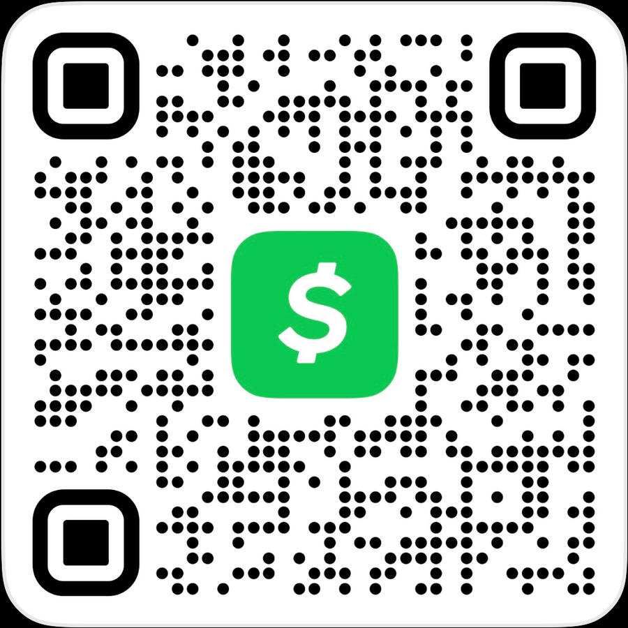 cashapp a saveable qr code which directs to rain’s cashapp